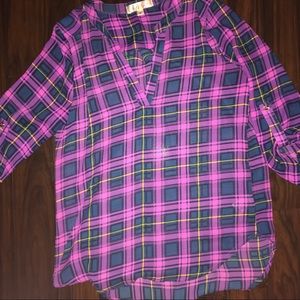 Sheer Plaid LS Shirt